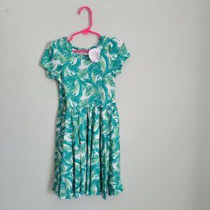 Dot Dot Smile Dress Girl's 3/4 Toddler Green Fern Twirl Cap Sleeve NWT